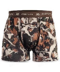 @Шорты-трусы свободные FIRST LITE Wick Short Boxer Brief, камуфляж Fusion