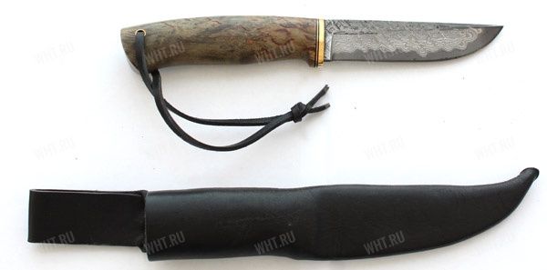 Нож "Барбус", рукоять стаб. карельская берёза, сталь ламинат 40Х13-65Г-ШХ15