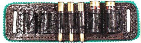 Патронташ комбинированный на 3 винтовочных и 4 ружейных патрона, кожа, Zubichek 