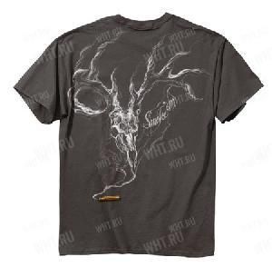 Футболка мужская BUCK WEAR Smoke Skull, цвет серый картинка анонса на сайте WHT.ru