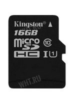 Карта памяти microSD HC, I класс 10, Kingston, 16 Гб