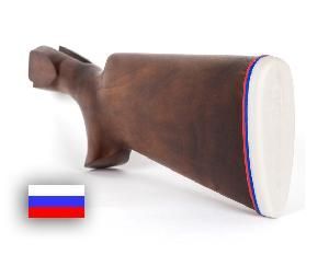 Затыльник для приклада Shu-Equipment, БЕЛЫЙ/синий (+ красная вставка), толщина 22 мм картинка анонса на сайте WHT.ru