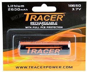 Аккумулятор 18650 Li-Ion, Tracer, 3.7 В, 2600 мАч картинка анонса на сайте WHT.ru