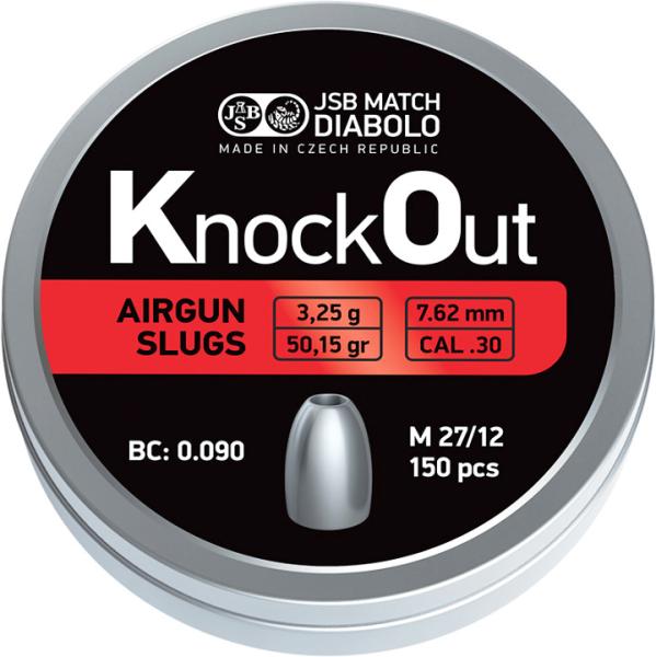 Пули JSB KnockOut .30 7,62 мм 3,25 г (150 шт.) картинка анонса на сайте WHT.ru