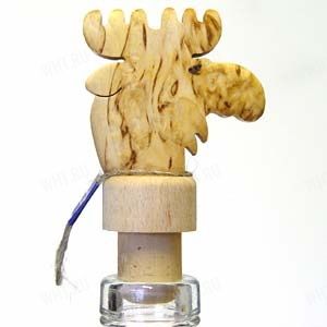 Бутылочная пробка с деревянной статуэткой "Лось-2", Wood Jewel  купить в интернет-магазине wht.ru