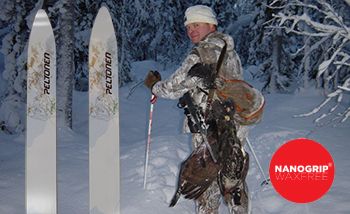 Профессиональные охотничьи лыжи Peltonen с покрытием Nanogrip и креплениями Finngrip easy в комплекте (Финляндия)