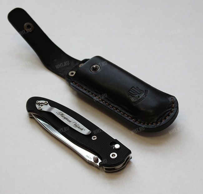 Нож "Хантер", складной, рукоять G10 черная, сталь Х12МФ