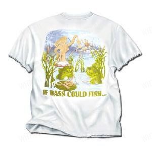Футболка мужская BUCK WEAR If Bass Could Fish, цвет белый с печ. рисунком картинка анонса на сайте WHT.ru