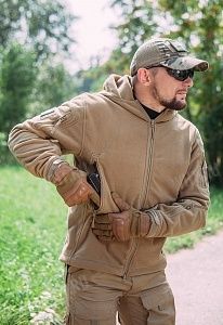 Тактическая флисовая куртка с мембраной WindBlock GSG-8 "Sentry-2", цвет - Coyot картинка анонса на сайте WHT.ru