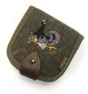 Подсумок на 10 винтовочных патронов калибра .223 Rem,  .222 Rem, .22 Hornet, 5.45x39 (сукно, изображение - глухарь) картинка анонса на сайте WHT.ru