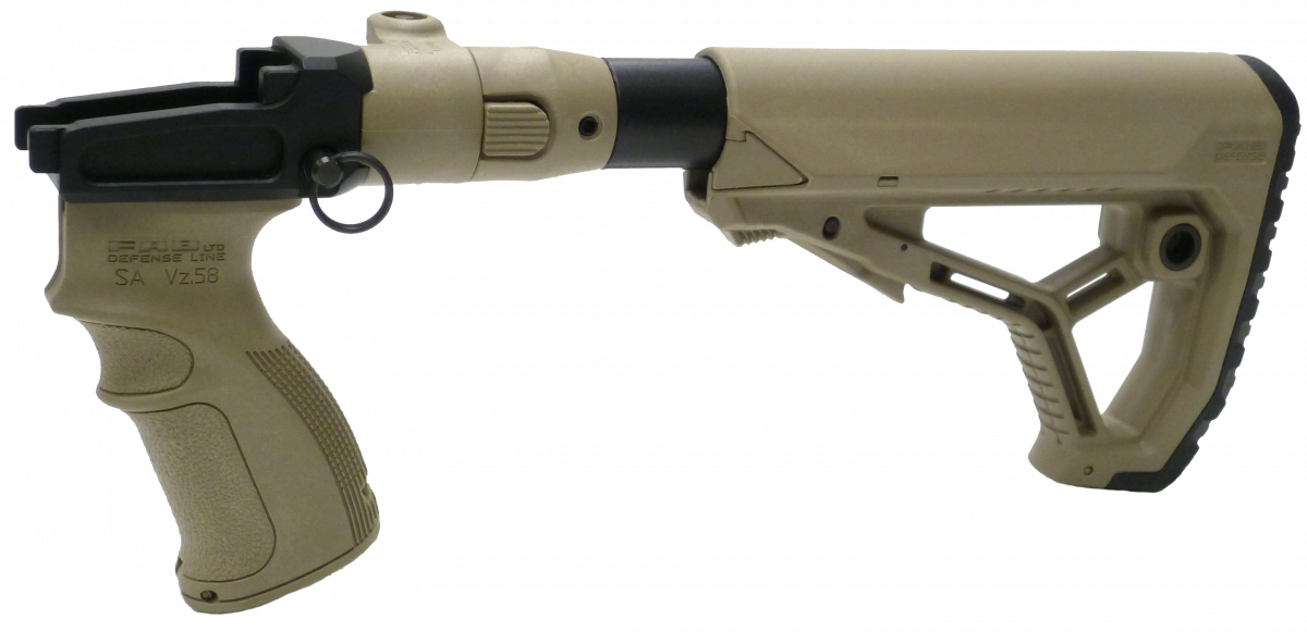 Снайперский складной телескопический приклад для СВД/Тигр серии GL-CORE FAB-Defense (песок)