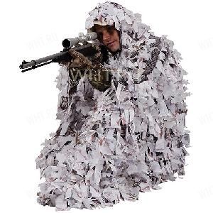 Маскировочный зимний костюм-пончо AMERISTEP 3D Ghillie, камуфляж Snow Tangle картинка анонса на сайте WHT.ru