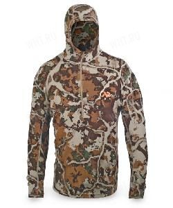 Свитер с капюшоном FIRST LITE Chama Hoodie, 1/2 ZIP, камуфляж Fusion (Фьюжн) картинка анонса на сайте WHT.ru