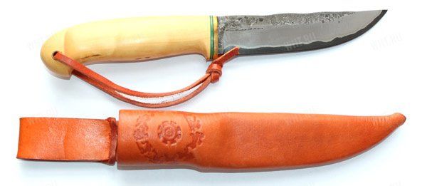 Нож "Лиман", рукоять самшит, пирография, сталь трёхслойная