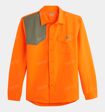 Рубашка UNDER ARMOUR Prey Shooting, цвет оранжевый со вставкой цвета хаки