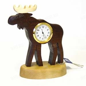 Часы настольные "Лось", тёмный, Wood Jewel 