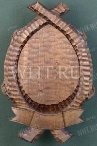 Медальон под трофейную голову (череп/рога оленя), тонированная древесина, модель 223 картинка анонса на сайте WHT.ru