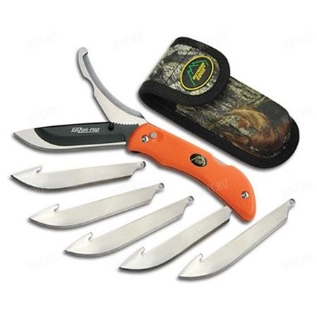 Складной нож OUTDOOR EDGE Razor-PRO Orange со сменными лезвиями и шкуродёром