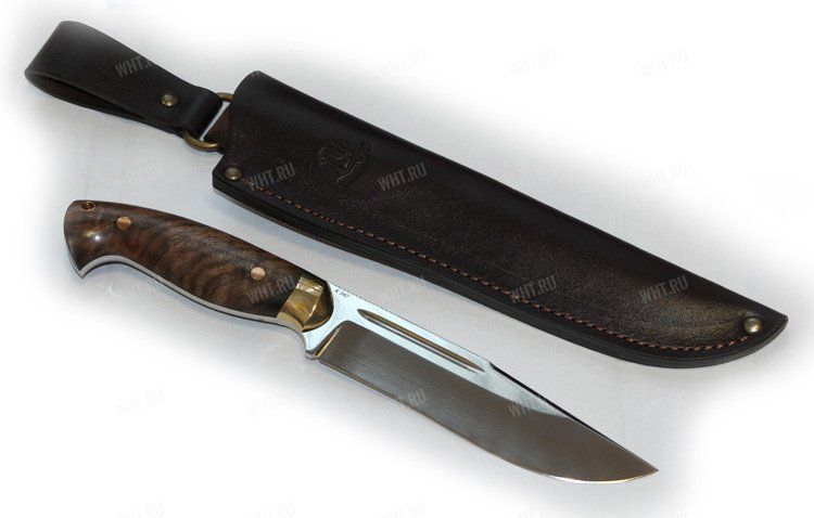 Нож "Хантер", цельнометаллический клинок, рукоять кап ореха, сталь К340