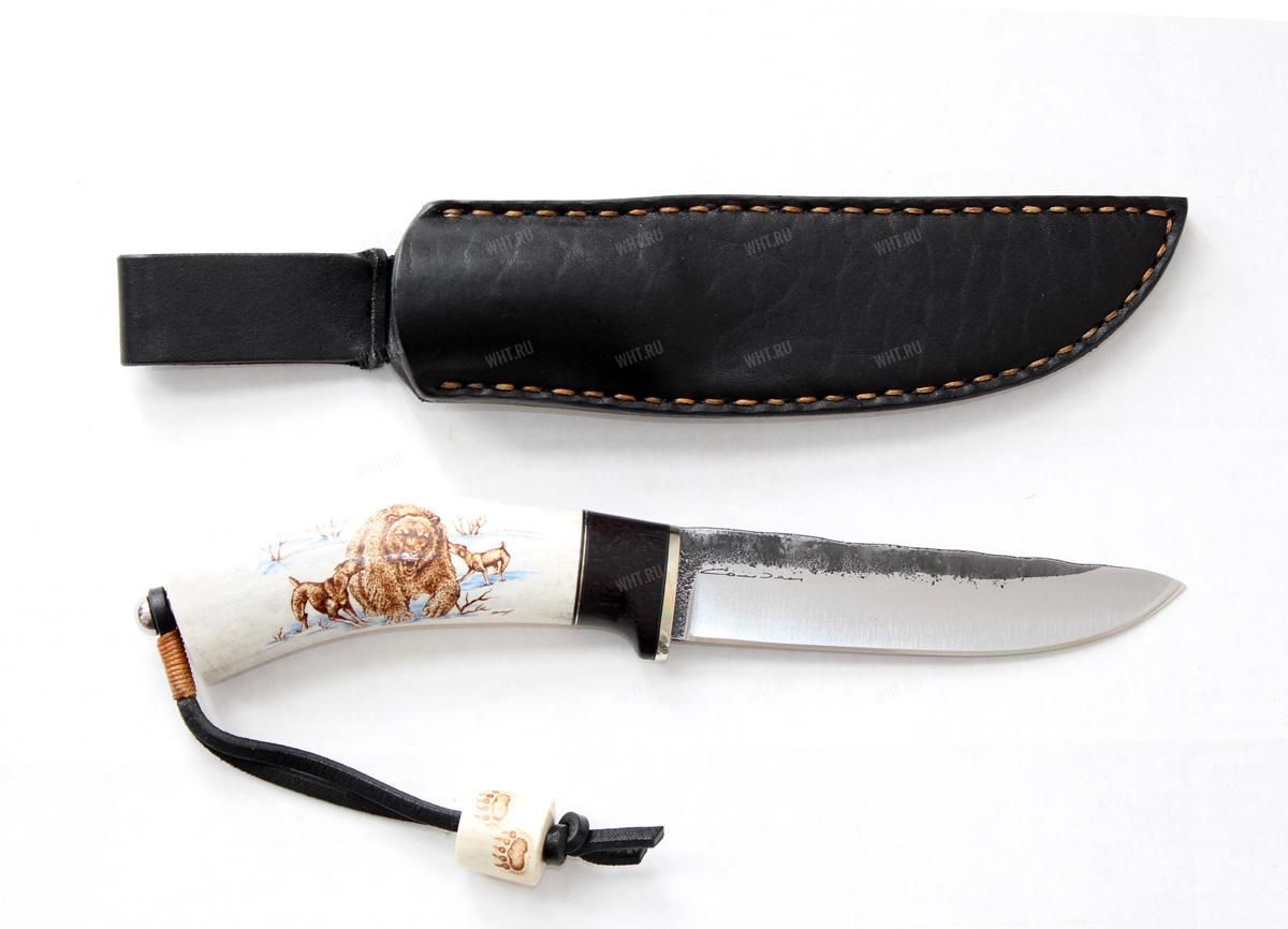 Нож "Лиман", вар.1, рукоять - рог оленя, граб, "скрим-шоу", клинок - Х12МФ