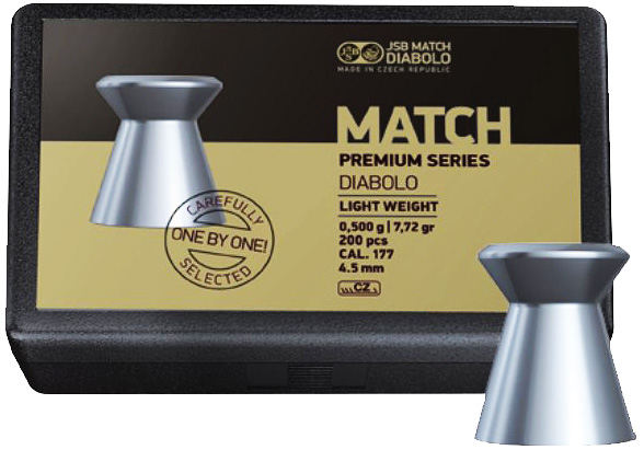 Пули JSB Match Premium Light 4,49 мм 0,475 г (200 шт.) картинка анонса на сайте WHT.ru