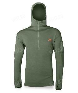 Бадлон с длинным рукавом и капюшоном FIRST LITE Chama Hoodie, цвет Pine картинка анонса на сайте WHT.ru