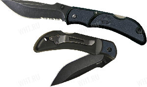 Складной нож OUTDOOR EDGE Chasm Medium, серрейторная кромка лезвия, серая рукоятка картинка анонса на сайте WHT.ru