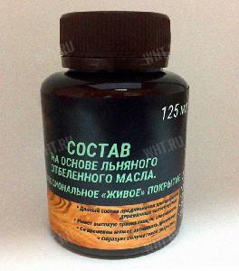 Состав на основе Льняного отбеленного масла для пропитки (покрытия) дерева 125 мл, 1/16 картинка анонса на сайте WHT.ru