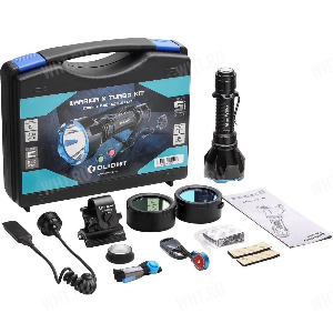 Комплект охотника Olight Warrior-X Turbo Kit  в кейсе (фонарь, крепления, зарядка, фильтры, кнопка)
