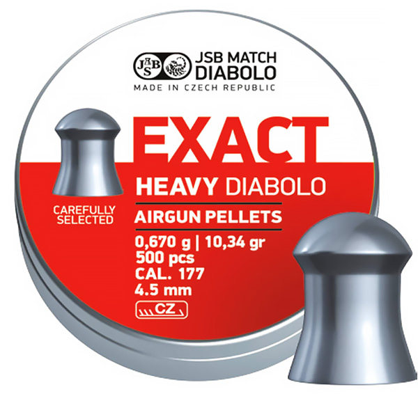 Пули JSB Exact Heavy 4,52 мм 0,670 г (500 шт.) картинка анонса на сайте WHT.ru