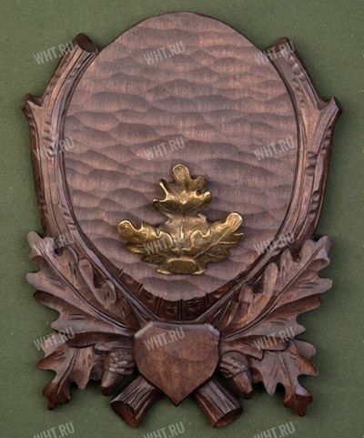 Медальон под клыки кабана с металлическим держателем, цвет коричневый, модель 213