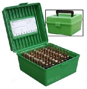 Кейс MTM "Deluxe" для 100 патронов калибров .22-250 Rem - .375H&H, зелёный картинка анонса на сайте WHT.ru