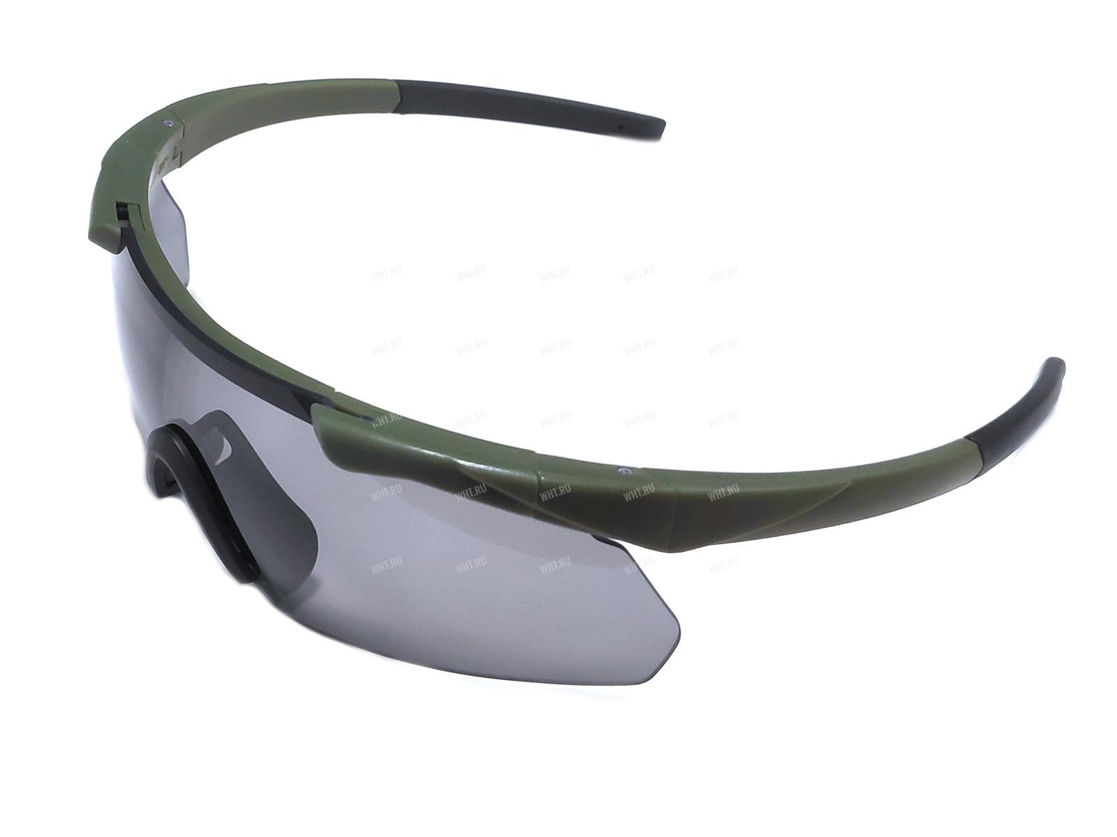 Очки стрелковые / тактические GTAC-M35, цвет оправы Army Green, 3 сменных линзы (дымчатая, жёлтая, прозрачная) купить в интернет-магазине wht.ru