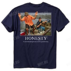 Футболка мужская BUCK WEAR Fish - Honesty, цвет синий картинка анонса на сайте WHT.ru