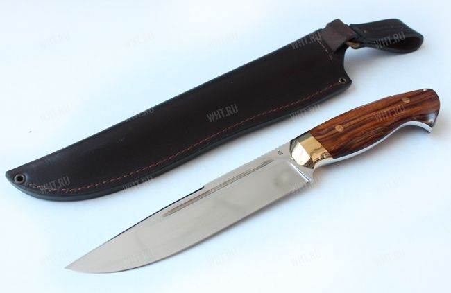 Нож "Медведь", цельнометаллический клинок, рукоять железное дерево, сталь К340