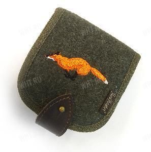 Подсумок на 10 винтовочных патронов калибра .223 Rem,  .222 Rem, .22 Hornet, 5.45x39 (сукно, изображение - лисица) картинка анонса на сайте WHT.ru