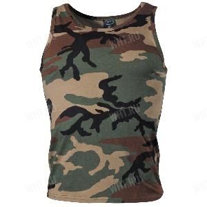 Футболка тактическая MFH Tank-Top, камуфляж - Woodland картинка анонса на сайте WHT.ru