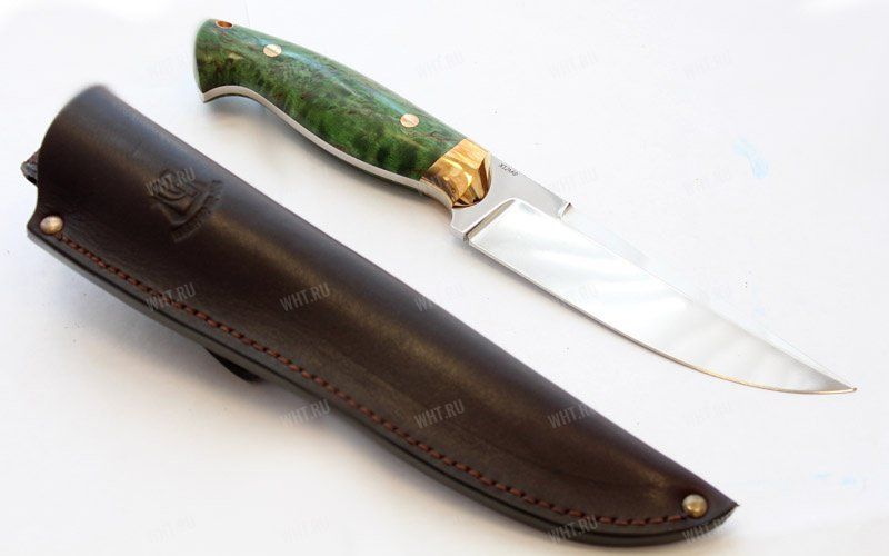 Нож "Акула", цельнометаллический клинок, рукоять стаб. древесина, сталь Х12МФ
