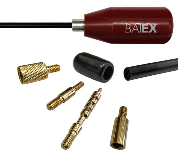 Шомпол BAIEX (рукоять на подшипнике), сталь/нейлон, Ø 5 мм, L=1105 мм, с 4 переходниками картинка анонса на сайте WHT.ru