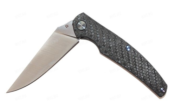 Нож "Ворон", складной облегченный, рукоять карбон плюс титан, сталь К340