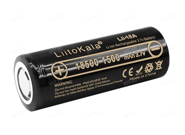 Аккумулятор 18500 Li-Ion, LiitoKala (Lii-18A), 3.7 В, 1500 мАч картинка анонса на сайте WHT.ru