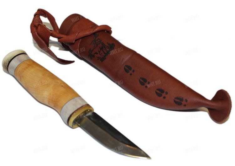 Профессиональный финский малый охотничий нож (клинок 6.5 см), Wood Jewel 