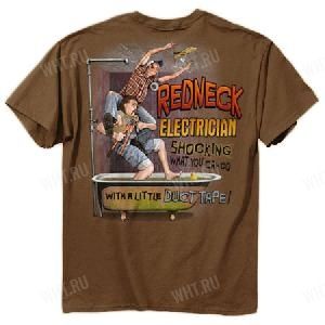 Футболка мужская BUCK WEAR Redneck Electrician, цвет коричневый картинка анонса на сайте WHT.ru