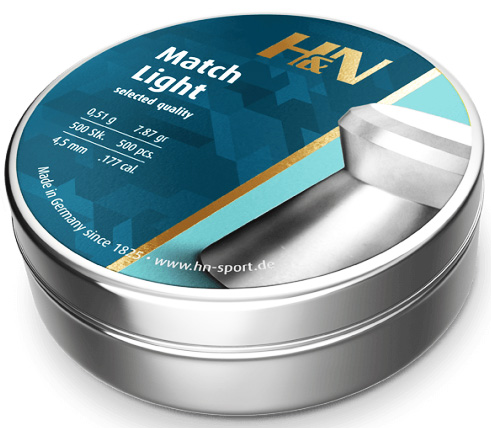 Пули для пневматики H&N Match Light 4,49 мм (.177) 0,53 г (500 шт.) картинка анонса на сайте WHT.ru