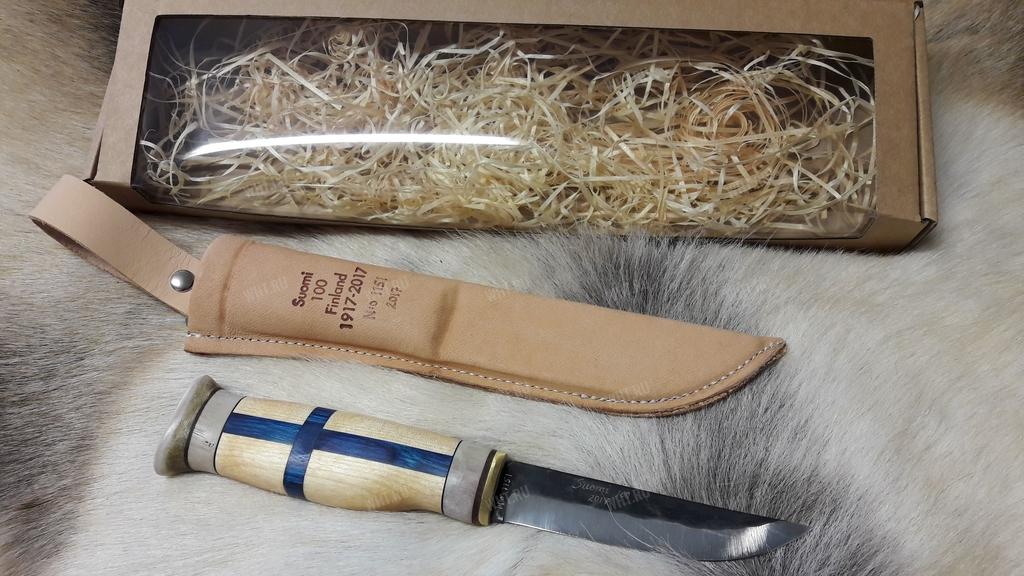 Лапландский охотничий нож "Suomi 100", юбилейный, Wood Jewel купить в интернет-магазине wht.ru