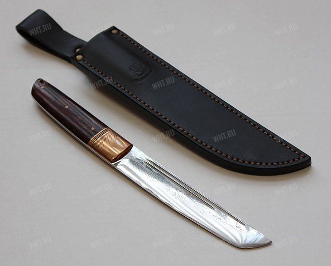 Нож "Самурай", цельнометаллический клинок, рукоять стаб. древесина, сталь нерж. ламинат