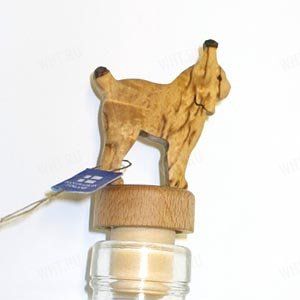 Бутылочная пробка с деревянной статуэткой "Рысь", Wood Jewel 