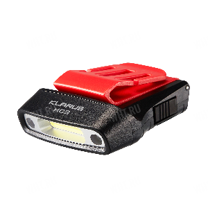 Налобный фонарь (с клипсой на козырёк) KLARUS HC3 Black & Red, 100 Лм, управление жестами, USB