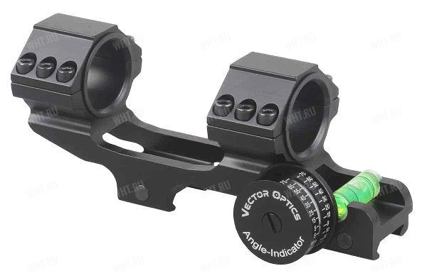 Кронштейн VECTOR 1-Piece Mount, 30/25.4 мм, 0 МОА, угломер, уровень, на базу Picatinny картинка анонса на сайте WHT.ru