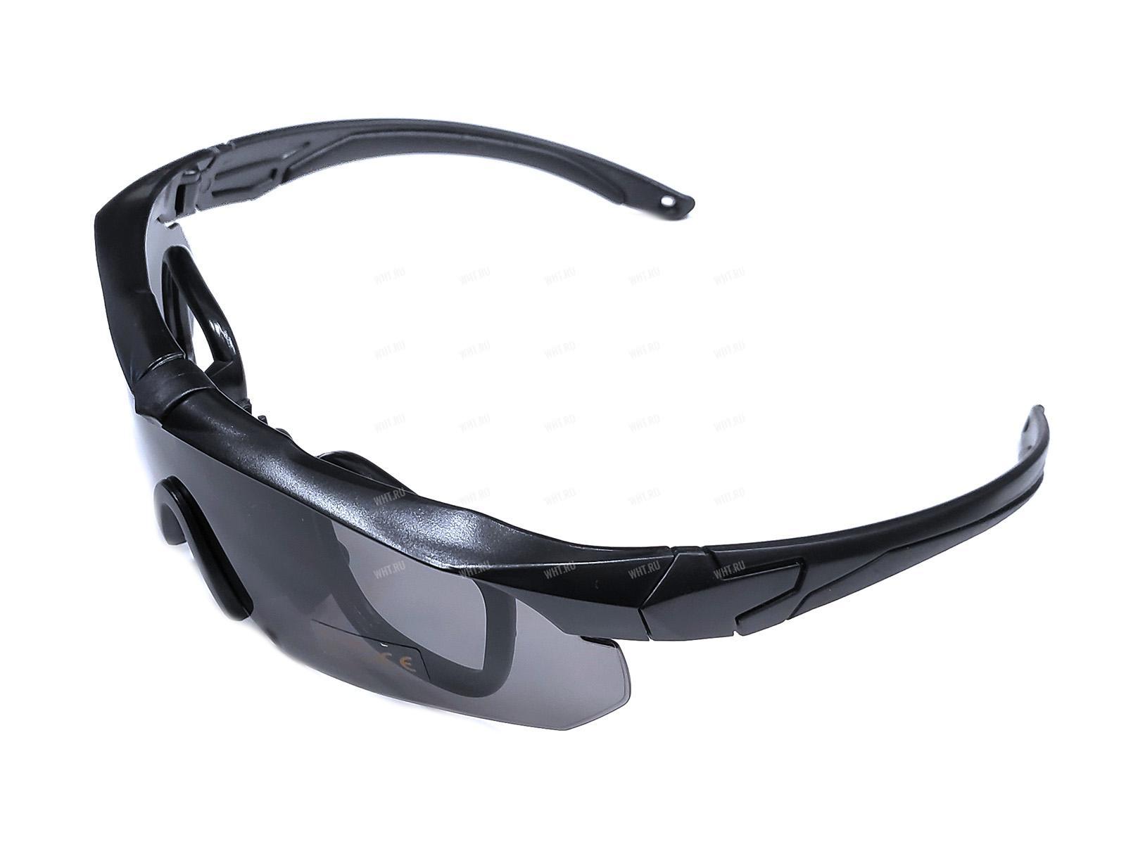 Очки стрелковые / тактические GTAC-M36, цвет оправы чёрный, 3 сменных линзы (дымчатая, жёлтая, прозрачная) купить в интернет-магазине wht.ru